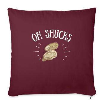 Huîtres écaillées fruits de mer et pelleteuse de palourdes - Housse de coussin décorative 45 x 45 cm - bordeaux - Devant