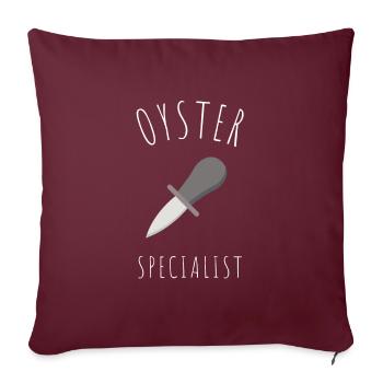 Huîtres écaillées fruits de mer et pelleteuse de palourdes - Housse de coussin décorative 45 x 45 cm - bordeaux - Devant