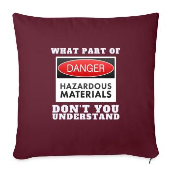 Thème génie nucléaire de la fission de l’uranium - Housse de coussin décorative 45 x 45 cm - bordeaux - Devant