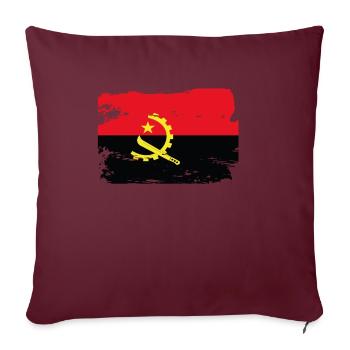 Offizielle Angola Flagge Angolan Country Pride Vintage - Sofakissenbezug 45 x 45 cm - Burgunderrot - Vorne