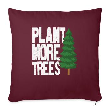 Planter plus d’arbres Protection des arbres - Housse de coussin décorative 45 x 45 cm - bordeaux - Devant
