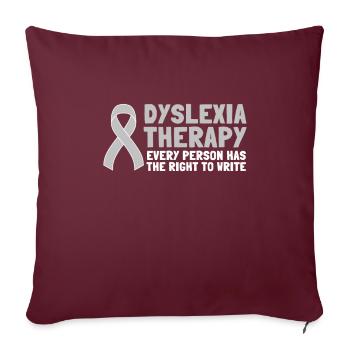 Mois de la sensibilisation à la thérapie de lecture dyslexique, Dyslexie - Housse de coussin décorative 45 x 45 cm - bordeaux - Devant