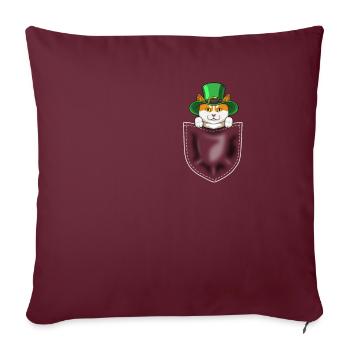 Funny Cats Cadeau de fête de la Saint-Patrick - Housse de coussin décorative 45 x 45 cm - bordeaux - Devant