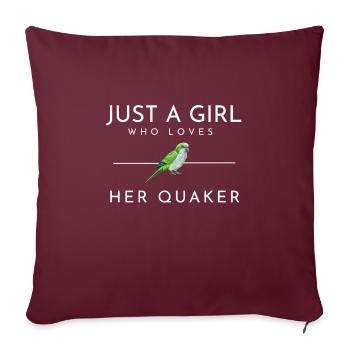 Blue Quaker Parrot Maman - Housse de coussin décorative 45 x 45 cm - bordeaux - Devant