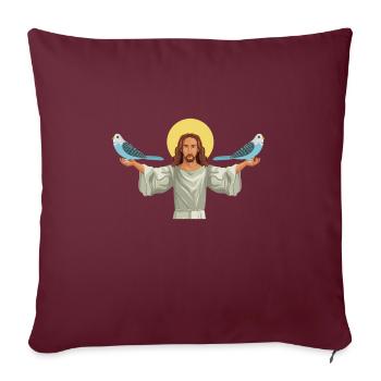 Blue Quaker Parrot Maman - Housse de coussin décorative 45 x 45 cm - bordeaux - Devant