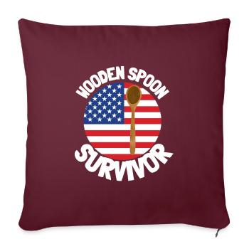 I Survived The Wooden Spoon - Parenting - Sofakissenbezug 45 x 45 cm - Burgunderrot - Vorne