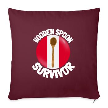 I Survived The Wooden Spoon - Parenting - Sofakissenbezug 45 x 45 cm - Burgunderrot - Vorne