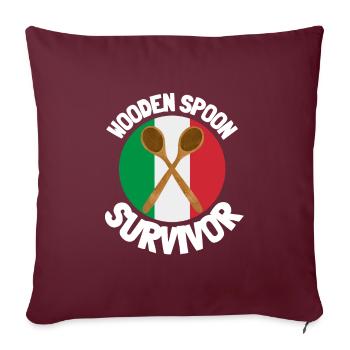 J’ai survécu à la cuillère de bois - Parenting - Housse de coussin décorative 45 x 45 cm - bordeaux - Devant