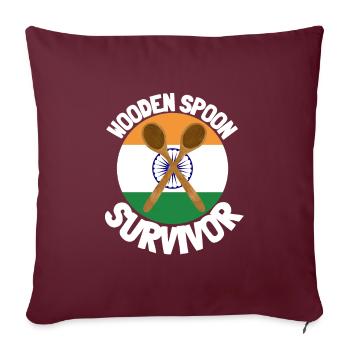 I Survived The Wooden Spoon - Parenting - Sofakissenbezug 45 x 45 cm - Burgunderrot - Vorne