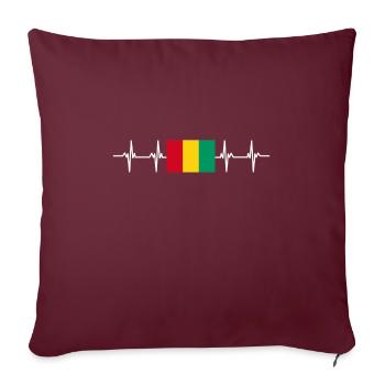 African Flag - Guinea - Sofakissenbezug 45 x 45 cm - Burgunderrot - Vorne