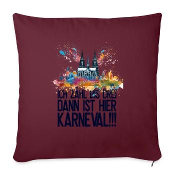 Cologne Kölle Carnaval Gebützt Kölle Alaaf Jeck Party - Housse de coussin décorative 45 x 45 cm - bordeaux - Devant