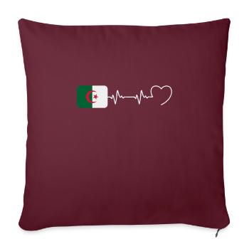 Herzschlag Algerien Mann Algerischer Humor - Sofakissenbezug 45 x 45 cm - Burgunderrot - Vorne