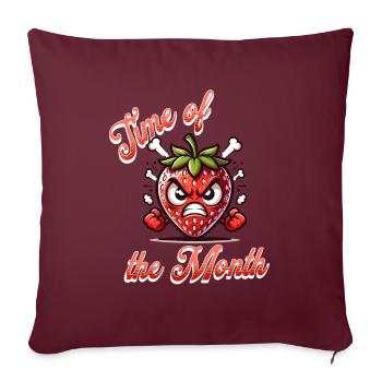 règles menstruation fraise semaine temps de la - Housse de coussin décorative 45 x 45 cm - bordeaux - Devant