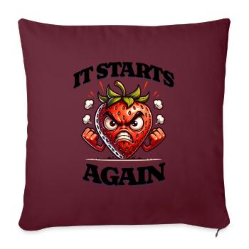 Les règles la semaine des fraises recommencent - Housse de coussin décorative 45 x 45 cm - bordeaux - Devant