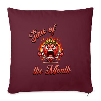 Heure du mois Menstruation - Housse de coussin décorative 45 x 45 cm - bordeaux - Devant
