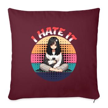Je déteste ça Bande dessinée menstruelle menstruelle - Housse de coussin décorative 45 x 45 cm - bordeaux - Devant