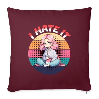 Période Je déteste ça Style arc-en-ciel - Housse de coussin décorative 45 x 45 cm - bordeaux - Devant