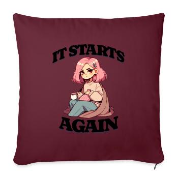 Menstruation: Es Beginnt Wieder - Sofakissenbezug 45 x 45 cm - Burgunderrot - Vorne