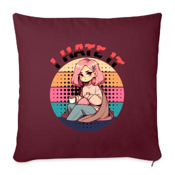 Menstruation : je déteste ça - Housse de coussin décorative 45 x 45 cm - bordeaux - Devant