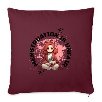 Les menstruations sont injustes : expression de l’expérience - Housse de coussin décorative 45 x 45 cm - bordeaux - Devant