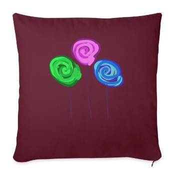 Drei Lolly´s - Sofakissenbezug 45 x 45 cm - Burgunderrot - Vorne