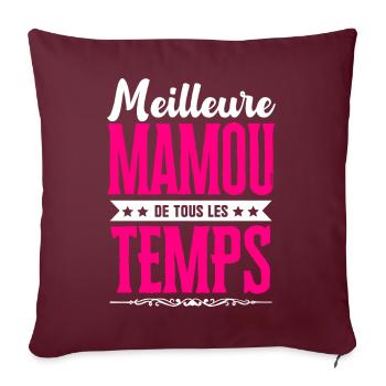 Meilleure Mamou de Tous les Temps - Rose/Blanc - Housse de coussin décorative 45 x 45 cm - bordeaux - Devant