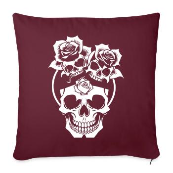 Horreur Crâne Crâne Art Crâne Gothique Heavy Metal - Housse de coussin décorative 45 x 45 cm - bordeaux - Devant