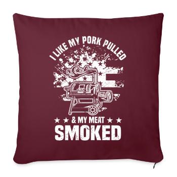 Fleisch und Bier | Grillen Grillmeister Geschenke - Sofakissenbezug 45 x 45 cm - Burgunderrot - Vorne