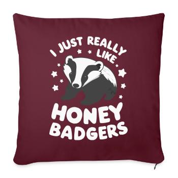 Blaireau Miel Blaireau Animal - Housse de coussin décorative 45 x 45 cm - bordeaux - Devant