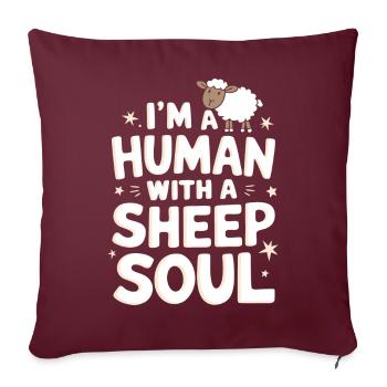 Moutons Éleveur d’ovins Éleveur d’agneaux - Housse de coussin décorative 45 x 45 cm - bordeaux - Devant
