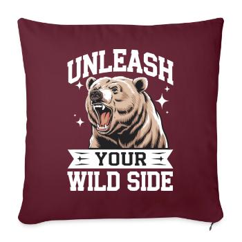 Ours Grizzli Ours brun Ours - Housse de coussin décorative 45 x 45 cm - bordeaux - Devant