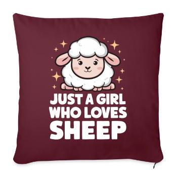 Moutons Éleveur d’ovins Éleveur d’agneaux - Housse de coussin décorative 45 x 45 cm - bordeaux - Devant