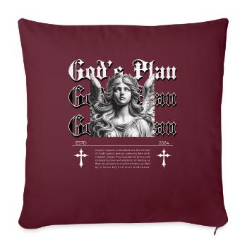 Plan de Dieu Ange Statue Hommes Femmes Adolescents - Housse de coussin décorative 45 x 45 cm - bordeaux - Devant