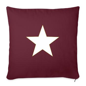 Stern weiß gelb, white yellow star - Sofakissenbezug 45 x 45 cm - Burgunderrot - Vorne