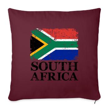 Afrique du Sud - Housse de coussin décorative 45 x 45 cm - bordeaux - Devant