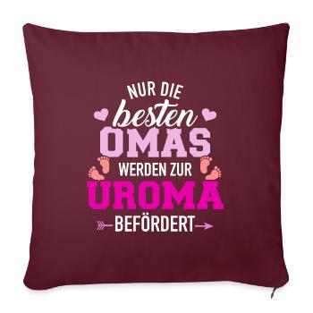 Uroma - Sofakissenbezug 45 x 45 cm - Burgunderrot - Vorne