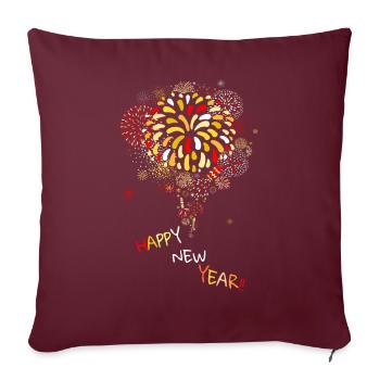 bonne année - Housse de coussin décorative 45 x 45 cm - bordeaux - Devant