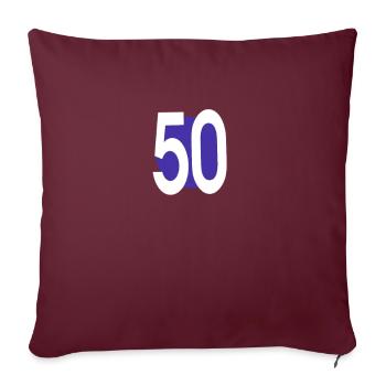 50e anniversaire - Housse de coussin décorative 45 x 45 cm - bordeaux - Devant