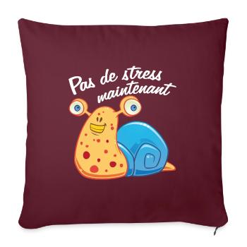 Pas de stress, un escargot qui dort. - Housse de coussin décorative 45 x 45 cm - bordeaux - Devant