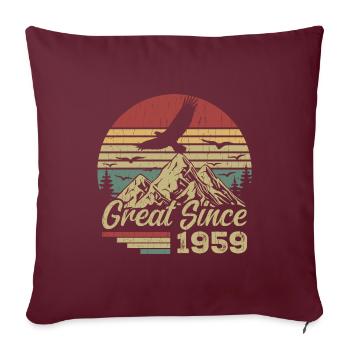 Vintage 1959 Cadeau D’anniversaire 1959 Retro 1959 - Housse de coussin décorative 45 x 45 cm - bordeaux - Devant
