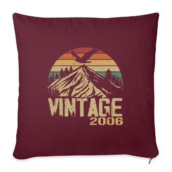 Vintage 2006 Cadeau Anniversaire 2006 Retro 2006 - Housse de coussin décorative 45 x 45 cm - bordeaux - Devant