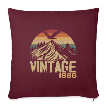 Vintage 1986 Cadeau Anniversaire 1986 Retro 1986 - Housse de coussin décorative 45 x 45 cm - bordeaux - Devant