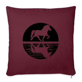 Icelandic Horse: Islandpferd Pferd Pony Merch - Sofakissenbezug 45 x 45 cm - Burgunderrot - Vorne