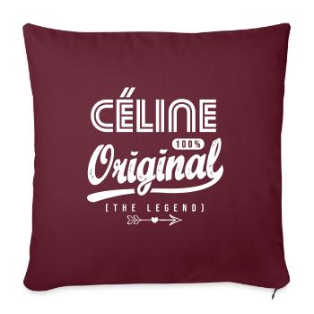 Céline ORIGINAL cadeau personnalisé prénom céline - Housse de coussin décorative 45 x 45 cm - bordeaux - Devant