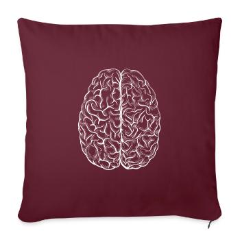 Cerveau blanc science chimie biologie cerveau - Housse de coussin décorative 45 x 45 cm - bordeaux - Devant