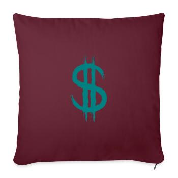Dollarzeichen Dollar Zeichen Geld Bürste Geschenk - Sofakissenbezug 45 x 45 cm - Burgunderrot - Vorne