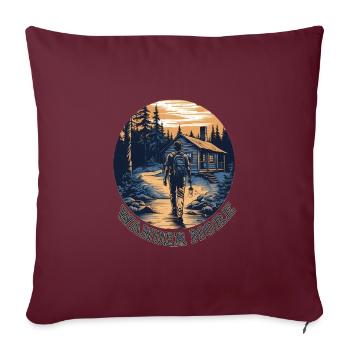 Wander More, Chemise de randonnée, Camp, Randonnée, Cadeau - Housse de coussin décorative 45 x 45 cm - bordeaux - Devant