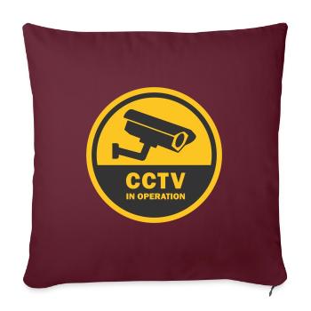 CAMÉRAS DE SÉCURITÉ EN UTILISATION - CCTV en fonctionnement - Housse de coussin décorative 45 x 45 cm - bordeaux - Devant