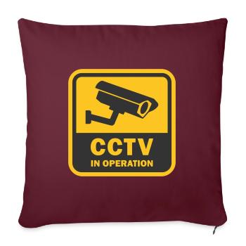 CAMÉRAS DE SÉCURITÉ EN UTILISATION - CCTV en fonctionnement - Housse de coussin décorative 45 x 45 cm - bordeaux - Devant