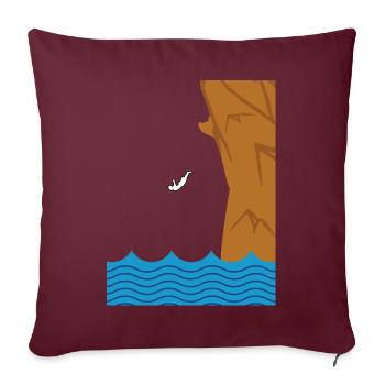 Cliff Diver Idée cadeau Cliff Diver - Housse de coussin décorative 45 x 45 cm - bordeaux - Devant